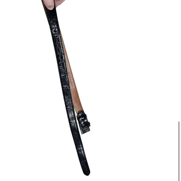 Polo Ralph Lauren Black Alligator Leather Belt Made in Italy Embossed Buckle 36 - Picture 7 of 11